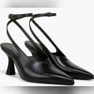 Circus by Sam Edelman Black Pointed Slingback Heels Leathet Pump Size 6